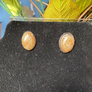 Oval shaped handmade earrings